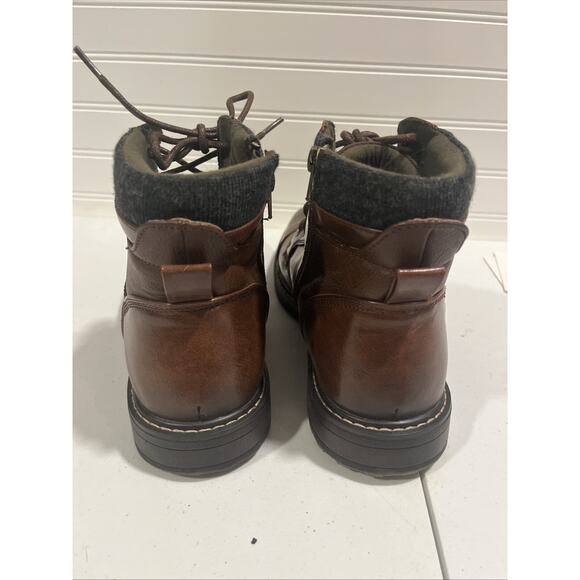 Ashford Hayes Men's Low Lace Up Brown Oxford Boot 10 Cap Toe Hipster Vegan - Picture 3 of 11